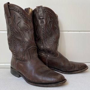Frye Wyatt Overlay Leather Cowboy Western Boot 8